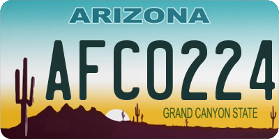 AZ license plate AFC0224