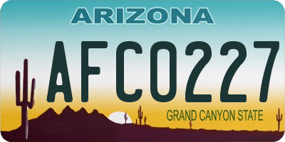 AZ license plate AFC0227