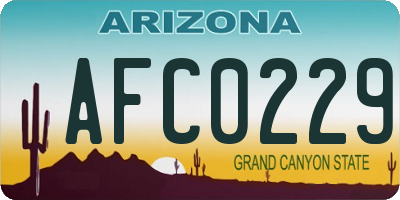 AZ license plate AFC0229