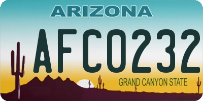 AZ license plate AFC0232