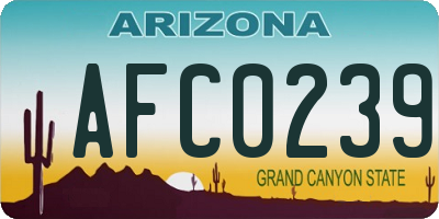 AZ license plate AFC0239