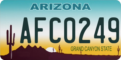 AZ license plate AFC0249