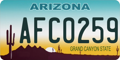 AZ license plate AFC0259