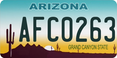 AZ license plate AFC0263