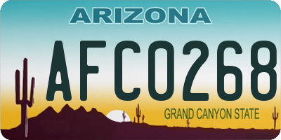 AZ license plate AFC0268