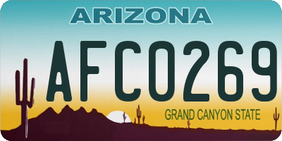 AZ license plate AFC0269