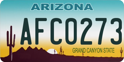 AZ license plate AFC0273