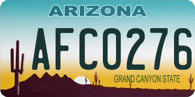 AZ license plate AFC0276