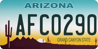 AZ license plate AFC0290