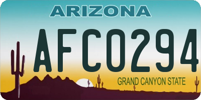 AZ license plate AFC0294