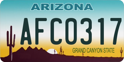 AZ license plate AFC0317