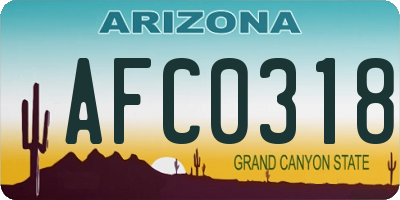 AZ license plate AFC0318