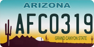 AZ license plate AFC0319