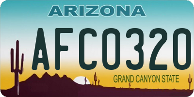AZ license plate AFC0320