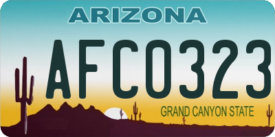 AZ license plate AFC0323
