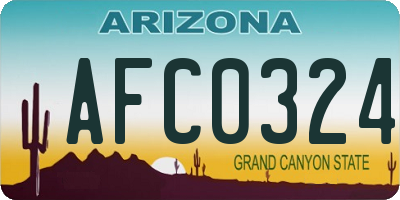 AZ license plate AFC0324