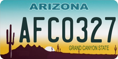 AZ license plate AFC0327