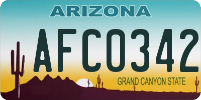 AZ license plate AFC0342