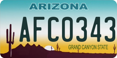 AZ license plate AFC0343