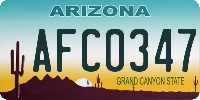 AZ license plate AFC0347