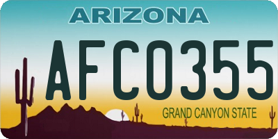 AZ license plate AFC0355