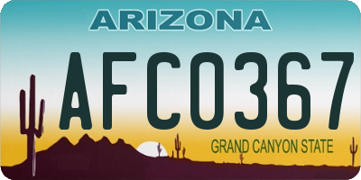 AZ license plate AFC0367