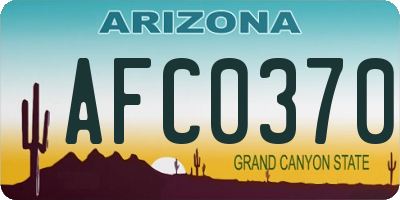 AZ license plate AFC0370