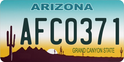 AZ license plate AFC0371