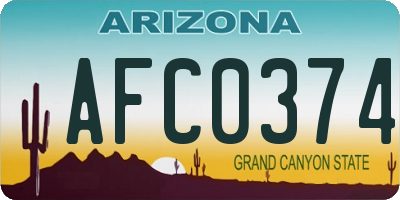 AZ license plate AFC0374