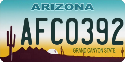 AZ license plate AFC0392