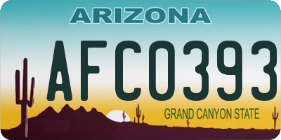 AZ license plate AFC0393