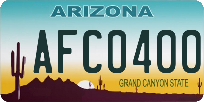 AZ license plate AFC0400
