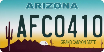 AZ license plate AFC0410