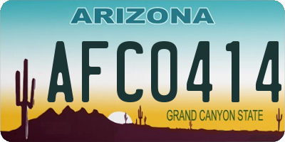 AZ license plate AFC0414