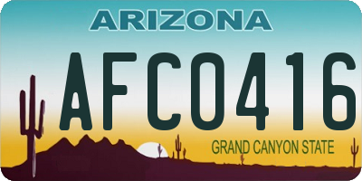 AZ license plate AFC0416