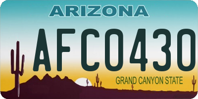 AZ license plate AFC0430