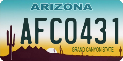 AZ license plate AFC0431
