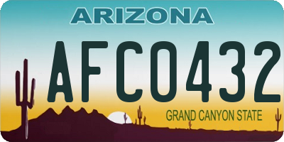 AZ license plate AFC0432