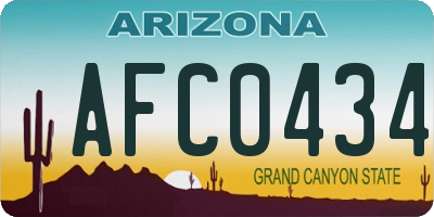 AZ license plate AFC0434