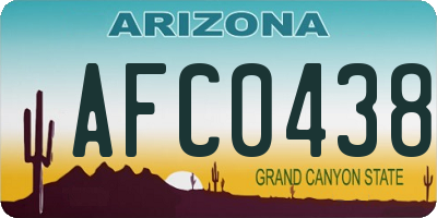 AZ license plate AFC0438