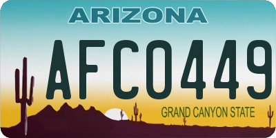 AZ license plate AFC0449