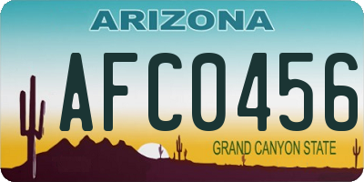 AZ license plate AFC0456
