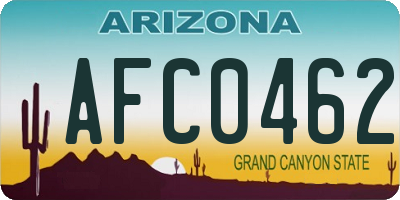AZ license plate AFC0462