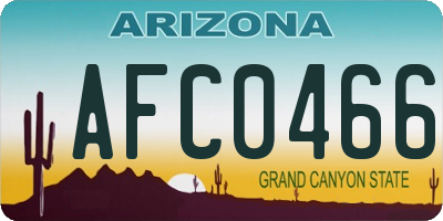 AZ license plate AFC0466