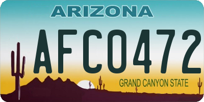 AZ license plate AFC0472