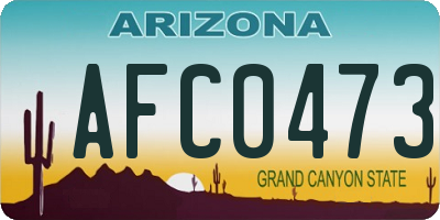 AZ license plate AFC0473