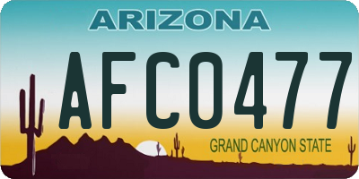 AZ license plate AFC0477
