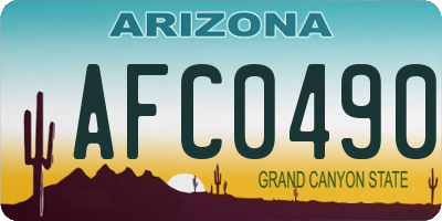 AZ license plate AFC0490