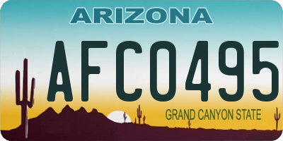 AZ license plate AFC0495