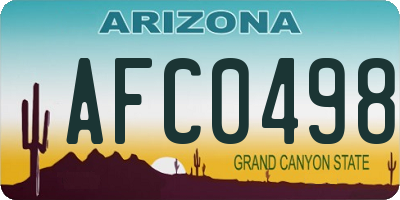 AZ license plate AFC0498